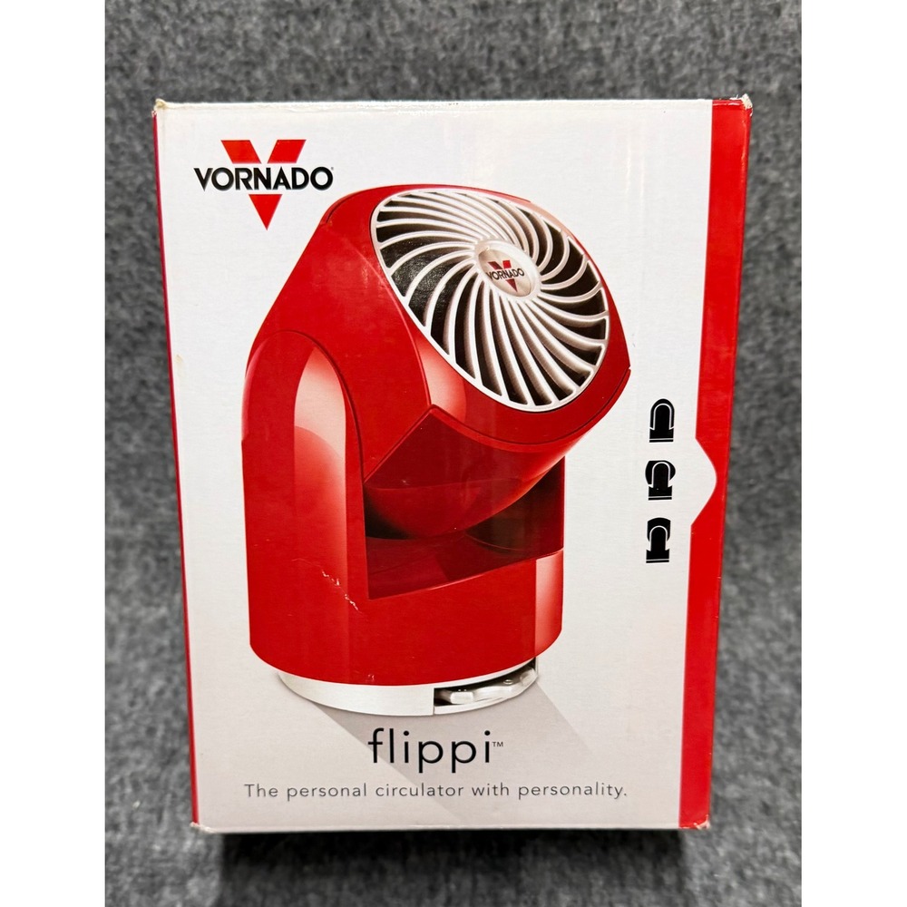 Vornado Flippi Personal Air Circulator Fan Red 2-Speed Oscillating Desk Fan